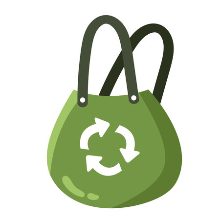 green reusable bagのイラスト素材