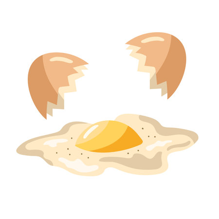 egg fried breakfast foodのイラスト素材