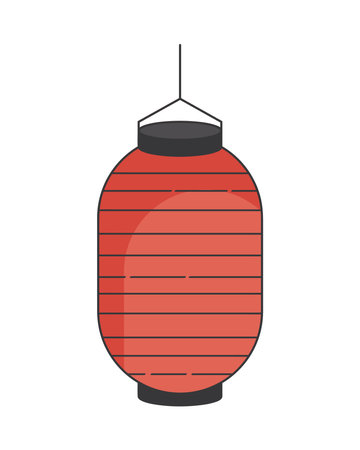 japanese culture red lampのイラスト素材