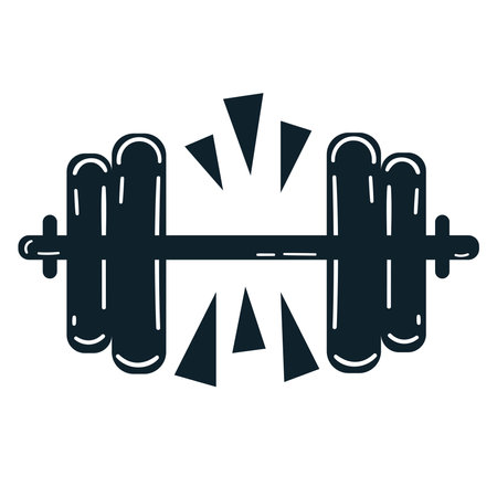 dumbbell gym colorlessのイラスト素材