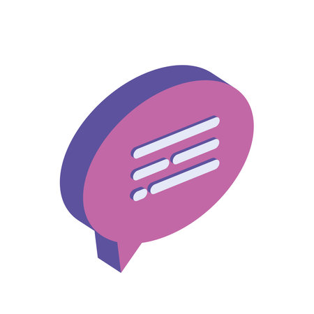 purple speech bubble isometricのイラスト素材