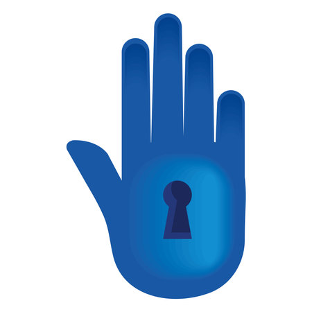 stop hand with key holeのイラスト素材