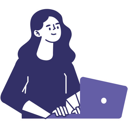 woman using laptopのイラスト素材