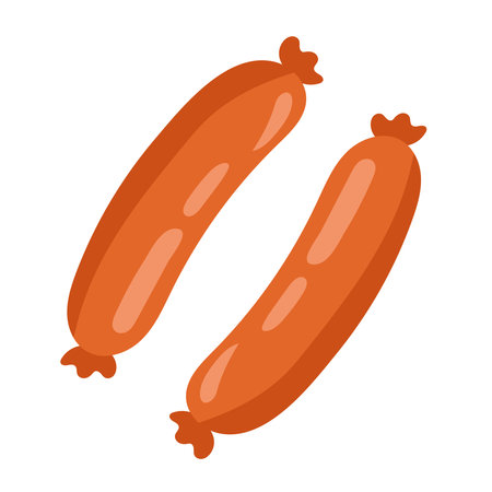 fresh sausages foodのイラスト素材