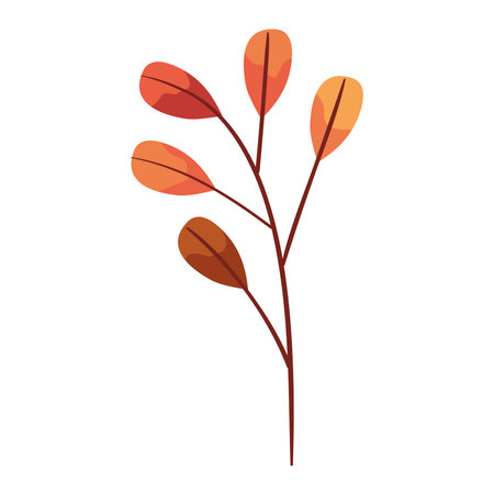 orange branch foliage autumn seasonのイラスト素材