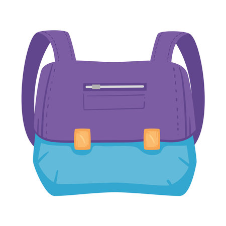purple and blue school bagのイラスト素材