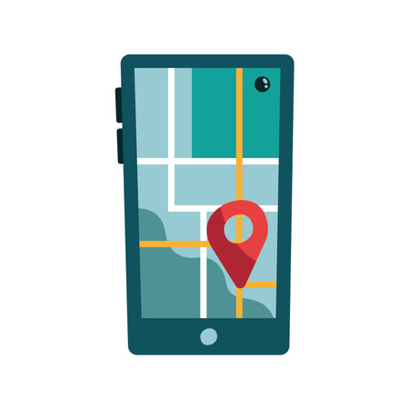 pin location in smartphoneのイラスト素材