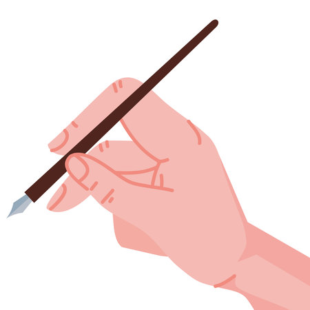 hand writing with fountain penのイラスト素材