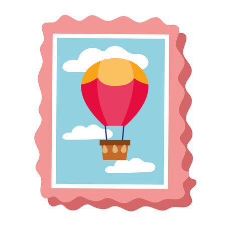 post stamp with balloonのイラスト素材