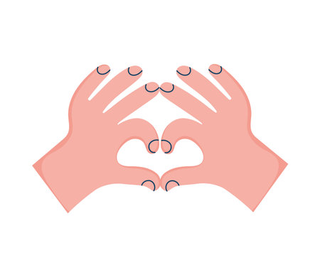 hand human forming heartのイラスト素材