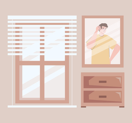 room house indoor sceneのイラスト素材