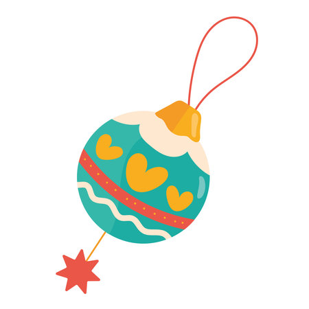 green christmas ball hangingのイラスト素材