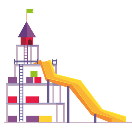 yellow playground slideのイラスト素材