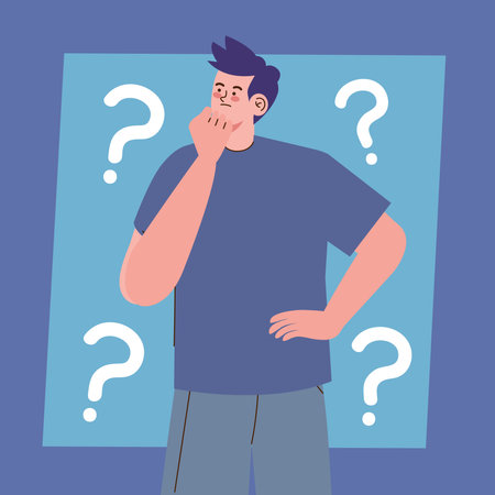 young man with difficult choiceのイラスト素材