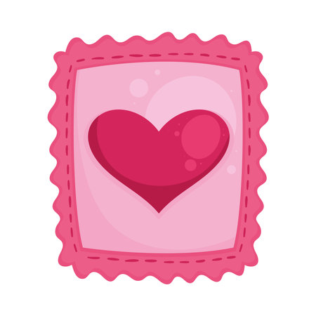 heart love in postal sealのイラスト素材
