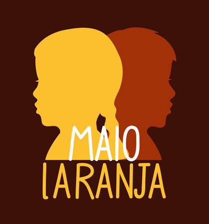 maio laranja lettering cardのイラスト素材