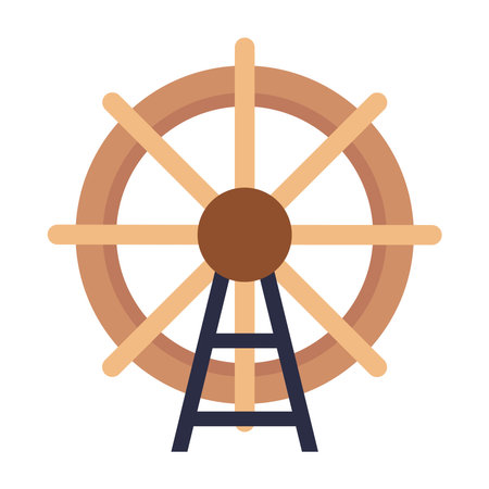 wooden mill wheelのイラスト素材