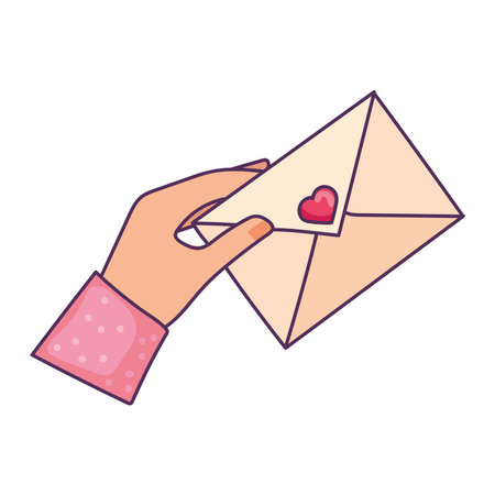 hand with love letterのイラスト素材