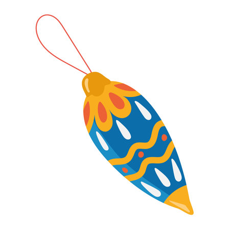 christmas ball hanging decorationのイラスト素材