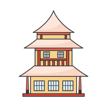 japanese culture pagodaのイラスト素材
