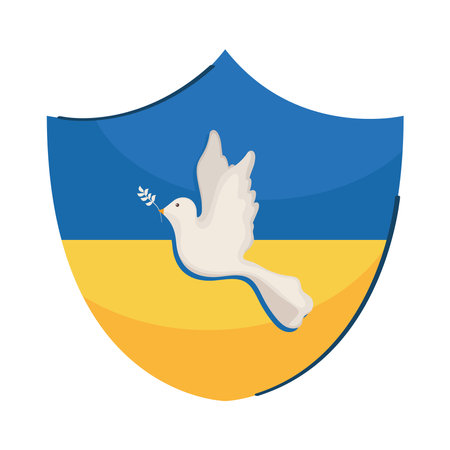 Ukraine flag in shieldのイラスト素材