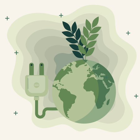 earth planet with energy plug
