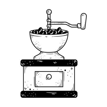 coffee grains grinder machineのイラスト素材