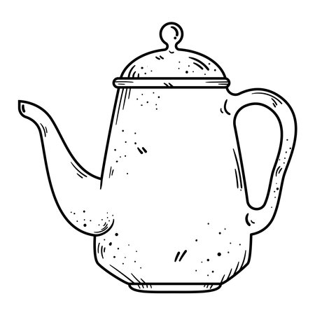 coffee in teapot utensilのイラスト素材
