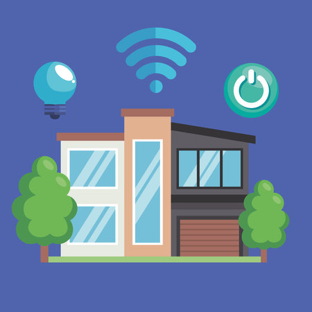smarthouse tech with servicesのイラスト素材