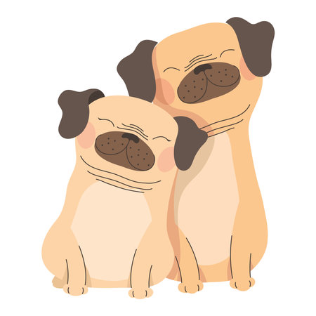 dogs animals couple loveのイラスト素材