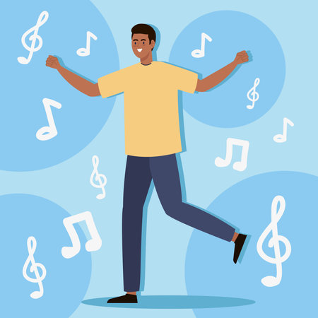 afro man dancingのイラスト素材