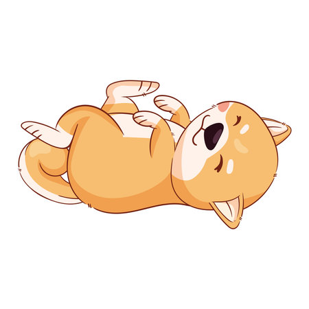 shiba inu lyingのイラスト素材