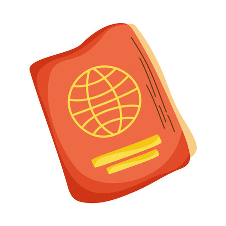 orange passport documentのイラスト素材