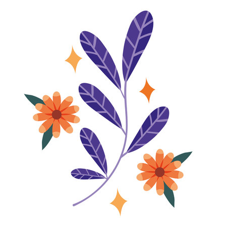 leafs and flowers Boho styleのイラスト素材