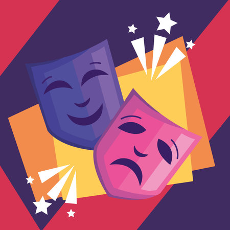 theater masks cinemaのイラスト素材