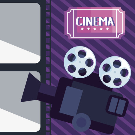cinema camera and ticketのイラスト素材