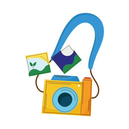 camera photographic with picturesのイラスト素材