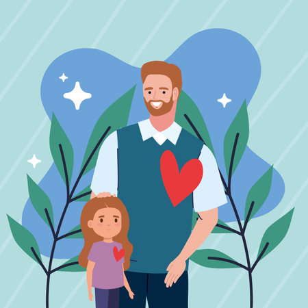 father and daughterのイラスト素材