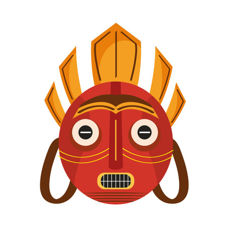 african culture red maskのイラスト素材