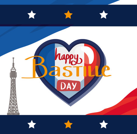 bastille day templateのイラスト素材