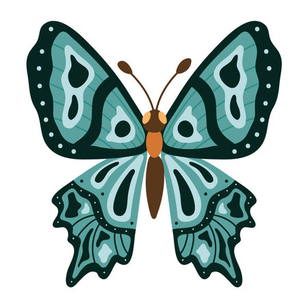 blue butterfly animal silhouetteのイラスト素材