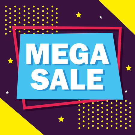 mega sale bannerのイラスト素材