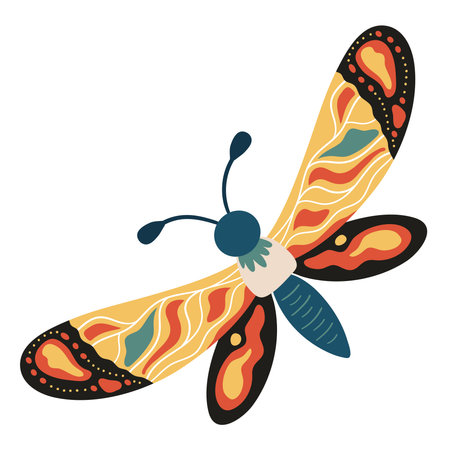 yellow butterfly animal silhouetteのイラスト素材