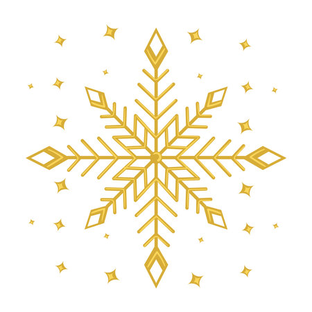 golden snowflake decorationのイラスト素材