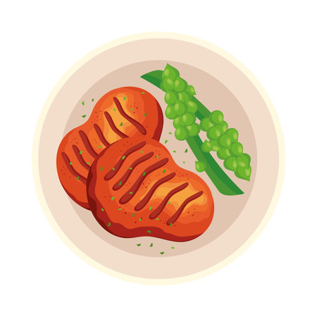 meat and asparagusのイラスト素材