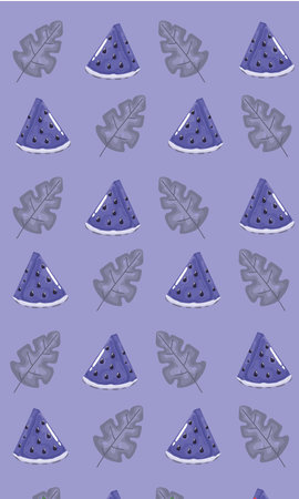 watermelons and leafs pattern