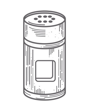 salt cellar kitchen utensil sketchのイラスト素材