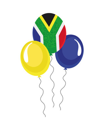 south africa flag in balloons heliumのイラスト素材