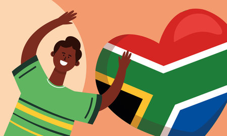 happy heritage day afro man celebratingのイラスト素材