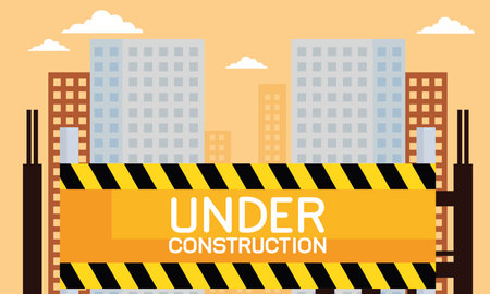 under construction label sceneのイラスト素材
